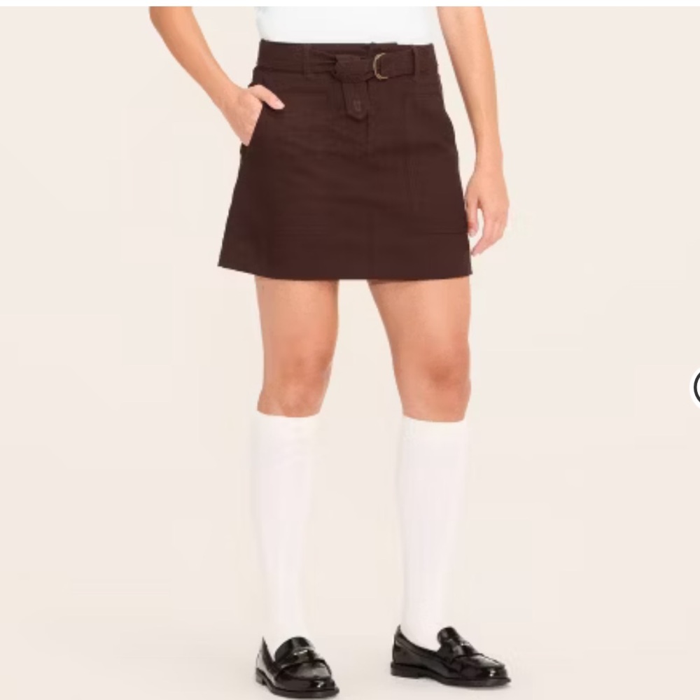 Woolrich x Target Brown Belted Mini A-Line Skirt